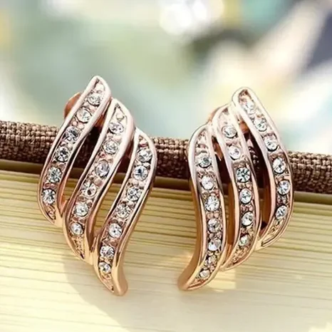 korean style crystal stud earrings for women