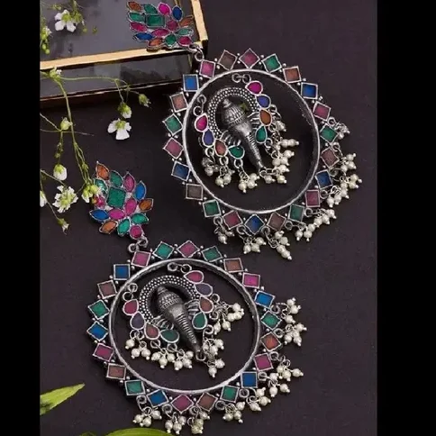 multicolor ganesha dangler earrings for women