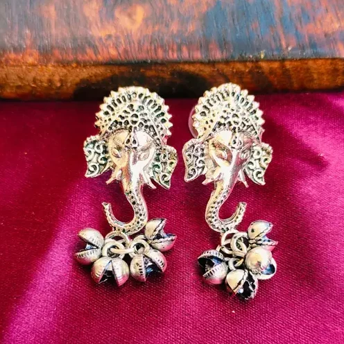 Lord ganeshji face earrings for women