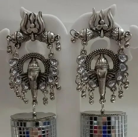 big size god ganpati earrings for stylish women