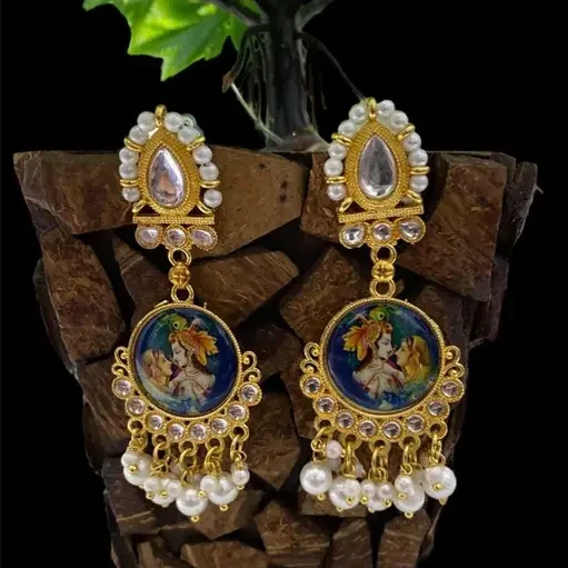 Fancy Radha Krishna Earrings For Women