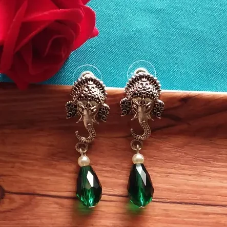 Beautiful ganesha drop earrings for women