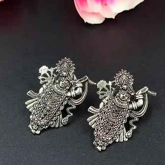 Standing Krishna Earrings For women krishna devotees