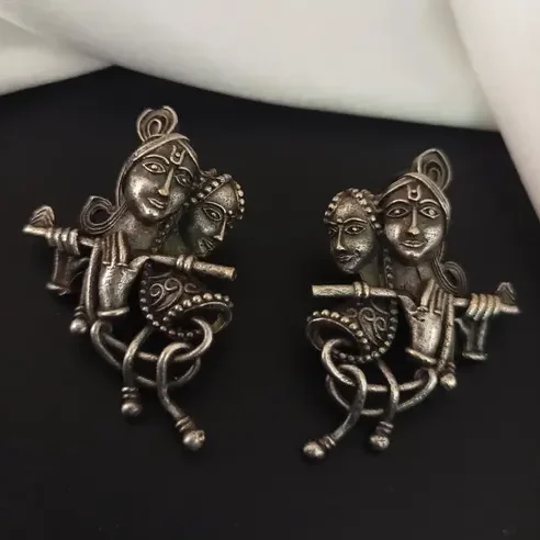 Attractive Radha Krishna With Flute EarringsFor Women