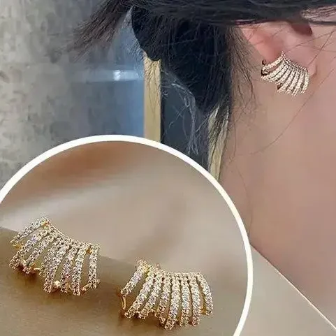 Trendy Korean Style 8 Line stud earrings for women as seen on k drama
