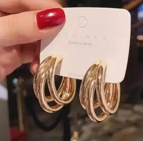 stylish korean fashion inspired half hoop earrings for women