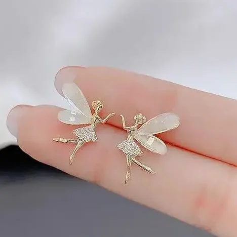 Cute korean style angel earrings for women