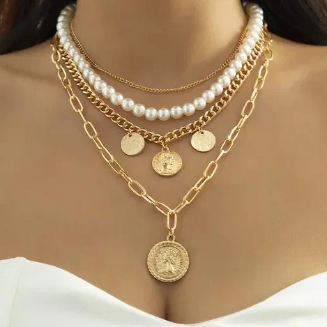 korean and retro style multi layer cross border fancy jewellery for women
