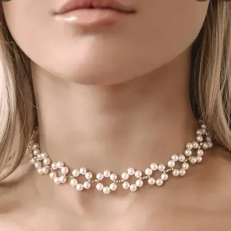 Cute Korean Flower choker necklace for women