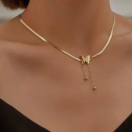 Anti tarnish Gold plated butterfly necklace for women