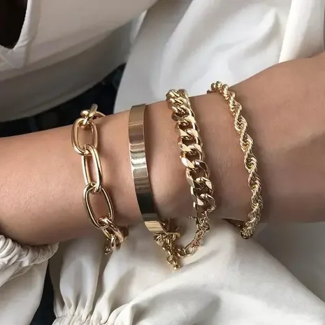 Korean Fashion Rugged girl Chain And Link Bracelet for women