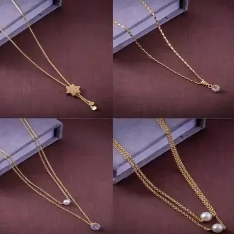 Sparkling korean fashion style necklace with pearl for women