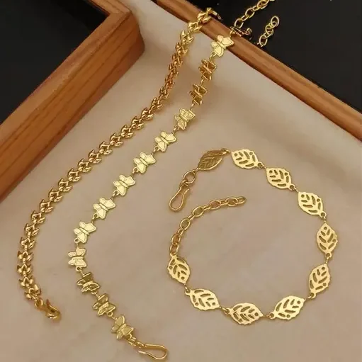 korean style gold plated bracelet combo for women