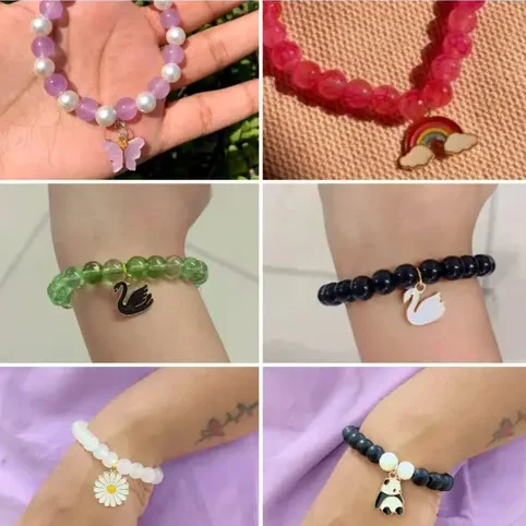 korean multi colour bead bracelets for women