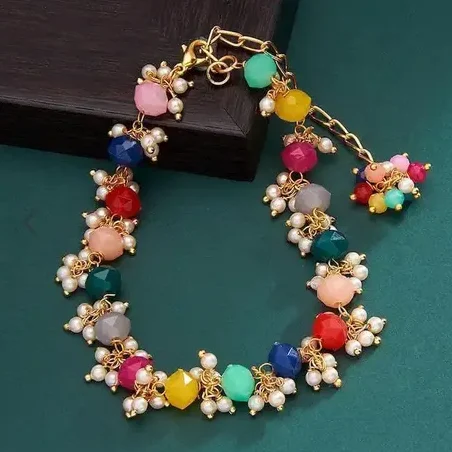 Multi colour korean style beads bracelets for women